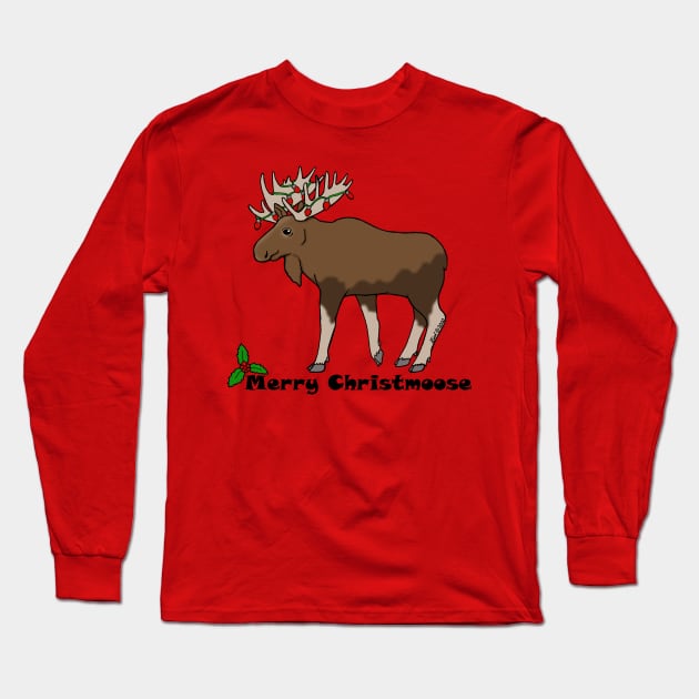 Merry Christmoose Long Sleeve T-Shirt by HonuHoney